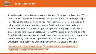 NCFE CACHE Level 3 Award in Supporting Teaching and Learning | Course Overview - StaffCPD