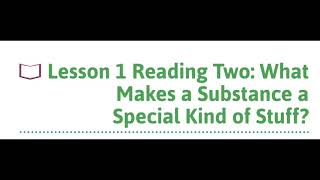 IQWST: How Can I Make New Stuff From Old Stuff, Learning Set 1 Lesson 1 Reading Two