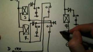 Relay logic: Edge triggered D type flip flop