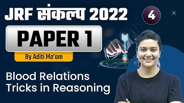 NTA UGC NET 2022 | JRF संकल्प | Paper-1 | Blood Relation Tricks | Math & Reasoning | By Aditi Ma
