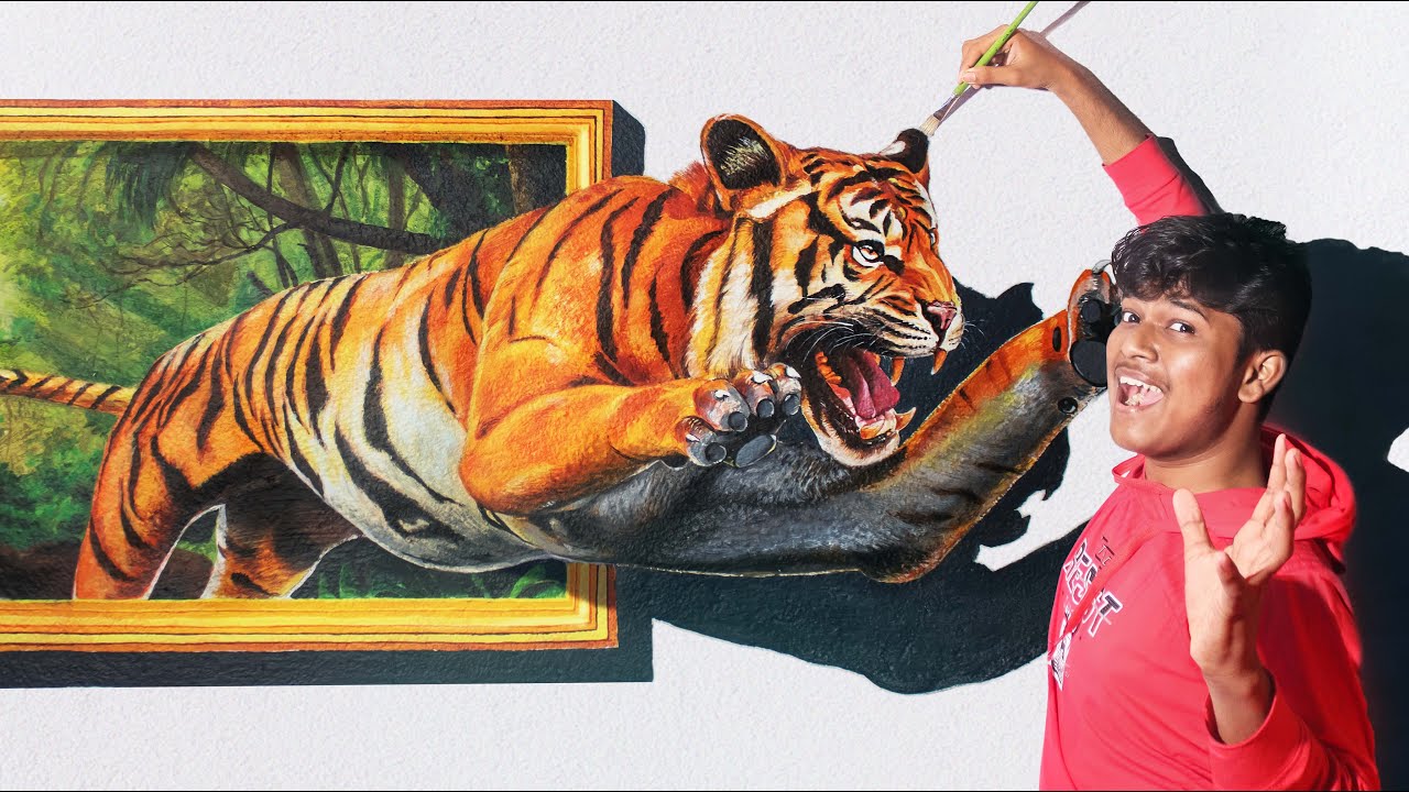 Realistic Tiger 3D Wall Stickers - 3D Wall Stickers