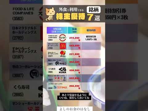 外食で利用できる株主優待7選#投資#転職#貯金