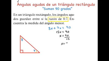 ¿Cuál es el ángulo agudo de un triángulo rectángulo?