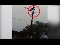Man Dies While Saving His Friend On Electrical Pole Cctv Footage