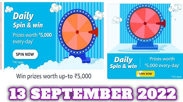 Amazon Funzone Daily Spin and Win Quiz Answers Today |13 SEPTEMBER 2022 | Daily Quiz Time