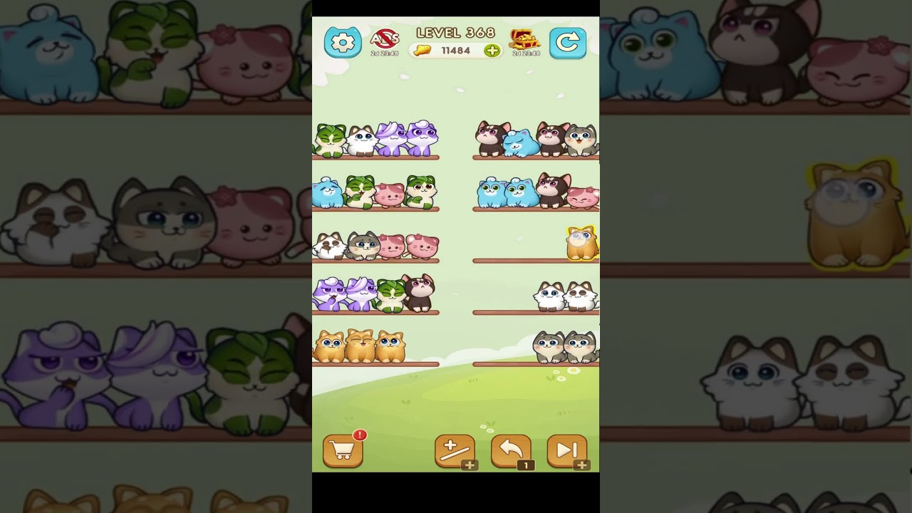 🏅CAT SORT PUZZLE🎧LVL 368🐈 Gameplay Walkthrough 🎮 #shorts #catsort #catsortpuzzle #walkthrough #funny