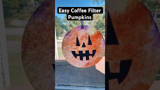 Easy Coffee Filter Pumpkin Craft for Kids | Last Minute Halloween Suncatcher DIY Idea 🎃