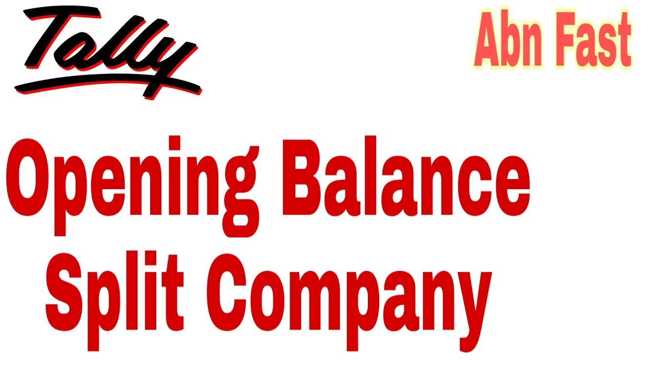 Change Delete Remove Modify Opening Balance and Split Company data In Tally Erp 9 in Hindi - YouTube