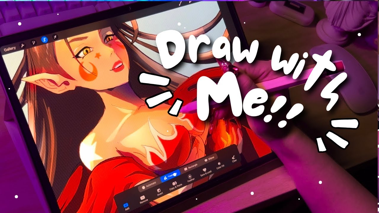 iPad Draw With Me ~ | ASMR drawing on Procreate with chill music - YouTube
