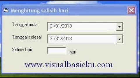 Tutorial vb.net - Menghitung selisih hari