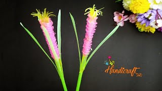 How to make flower from drinking straw | Straw flowers | Drinking straw craft ideas #3