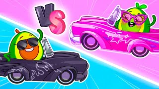 Pink vs Black Toy Car Challenge 🚗 with Avocado Babies 🥑 || Funny Stories for Kids by Pit & Penny 🥑