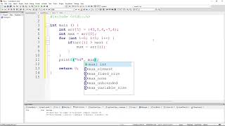 MAX Value of array in C language | C Programming | Input | Output