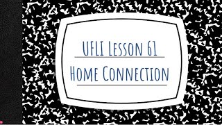 UFLI Foundations Lesson 61 Home Connection