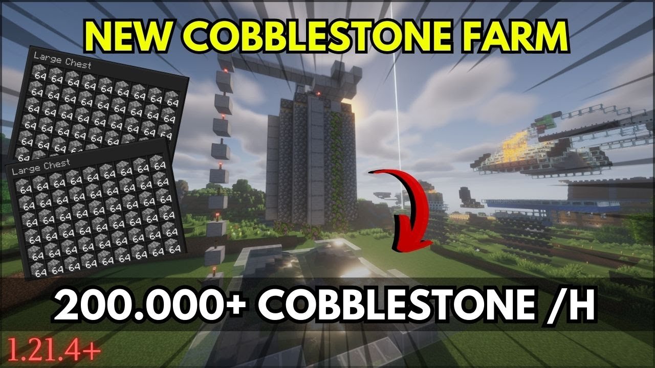 HOW TO GET 200.000++ INSANE COBBLESTONE ‼️TUTORIAL MEMBUAT COBBLESTONE GENERATOR 200.000++  | 1.21.4