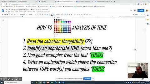 How to Identify TONE and write an ANALYSIS