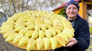 Shekerbura - Traditional Dessert of Azerbaijan. Grandma's Homemade Dessert Recipe