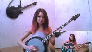 Janna plays "Drunken Sailor" on banjo and guitar.