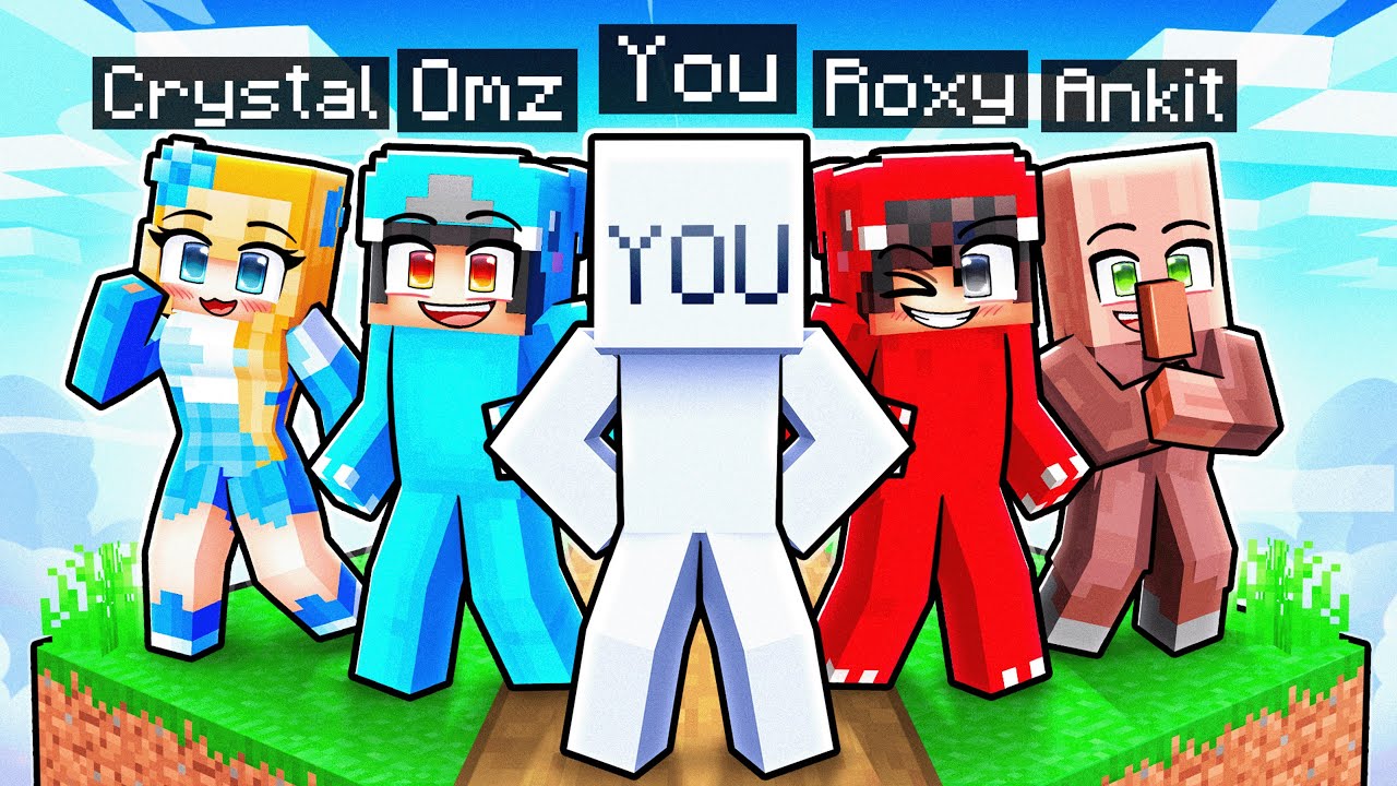 YOUR 10 FRIENDS On ONE BLOCK in Minecraft!