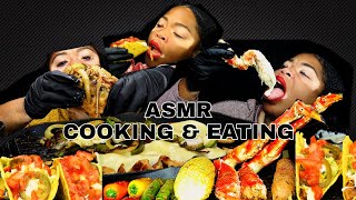 [ASMR] 1.5 HR COOKING COMPILATION | SEAFOOD BOIL| PHILLY MUKBANG | ASMR EATING SOUNDS