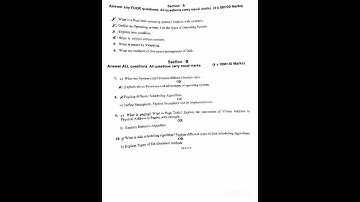 operating system sem 3 question paper of autonomus degree 2nd yr #questionpaper #operatingsystem