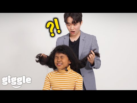 Koreans Try Tying Up Black Girl's Hair For The First Time!!