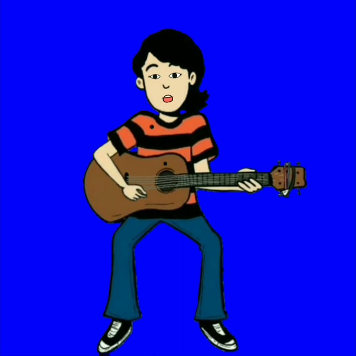 Blue Screen Animasi || Animasi Main Gitar (8)