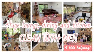 HUGE LOUNGE, DINING AND KITCHEN CLEAN WITH ME!!