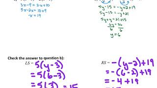 Grade 9 solving multi step equations Profile