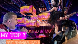 My top 7 - REHEARSAL (Day 1) - Eurovisión Song Contest 2024