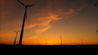 Wind Turbine Sunset Timelapse