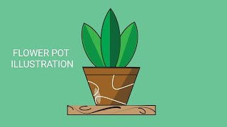 Flower Pot Illustration | Adobe illustration #adobeillustrator