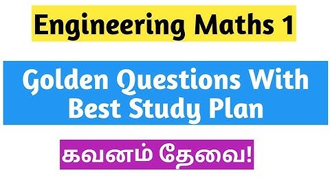 Engineering Maths 1|Important Questions|With|Best Study plan|MA3151|Vincent Maths|