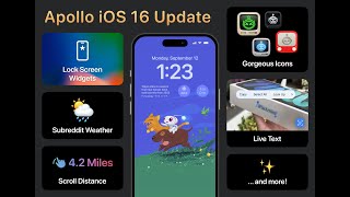 Apollo for Reddit iOS 16 Update Lock screen widgets Live Text Weather Scroll Distance and more