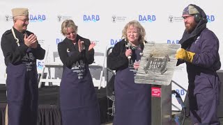 Keel-laying ceremony for the future USS Barb