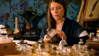 Handling & Wrapping Antique Inkwells | ASMR Cozy Basics (unintelligible whispers, crinkles, writing)