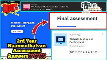 (Final assessment) Website Testing and Deployment Naanmuthalvan Answers💯💯 2024 #naanmudhalvan
