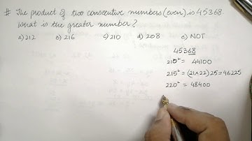 Product of two consecutive even numbers is 45368