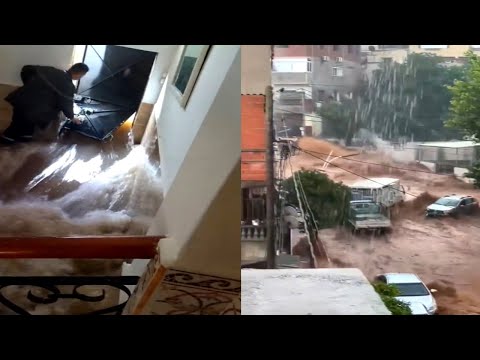 Terrifying footage of terrible flooding after a drought in Algeria!