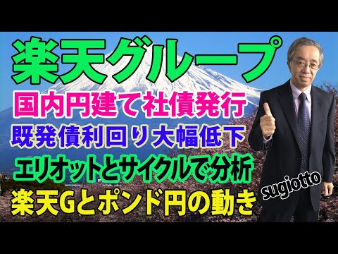 楽天グループは国内での円建て社債を発行する。楽天Gへの信頼感が高まっていて既発債の上乗せ金利が大幅に縮小しているため。ここからの楽天Gの値動きをエリオット波動でズバリ予測。2025年1月30日