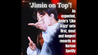 140424 Jimin Dose - Jimin on top! Jimin's 'Like Crazy', 1st, most &longest records on Korean Spotify