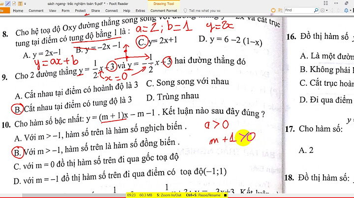 Bài tập trắc nghiệm hàm số bậc nhất lớp 9 năm 2024