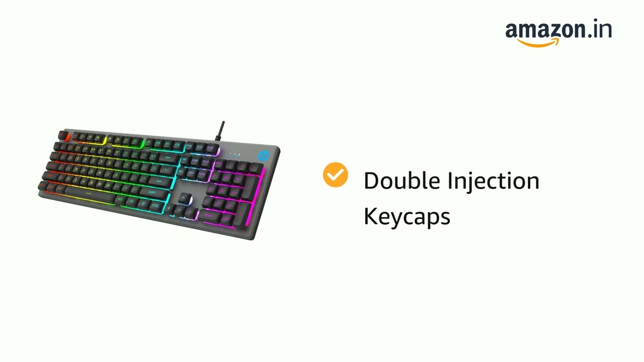 HP K500F Backlit Gaming Keyboard Lighting, Metal Panel, 26 Anti-Ghosting Keys, and Windows Lock Key