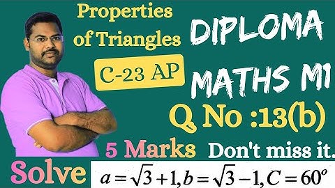 Diploma M1||Properties of Triangles@maths naresh eclass