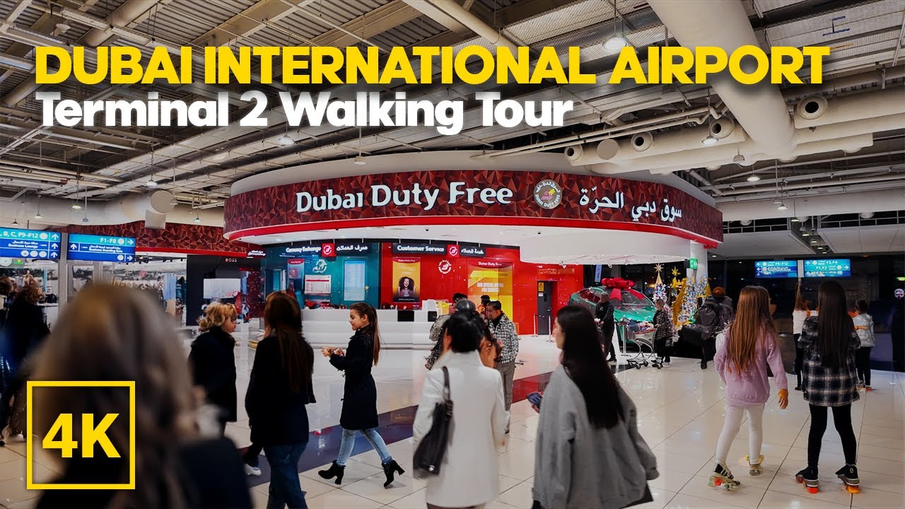 Dubai Airport Walking Tour | DXB Terminal 2 | Dubai Most Luxurious Airport | 4k 60fps