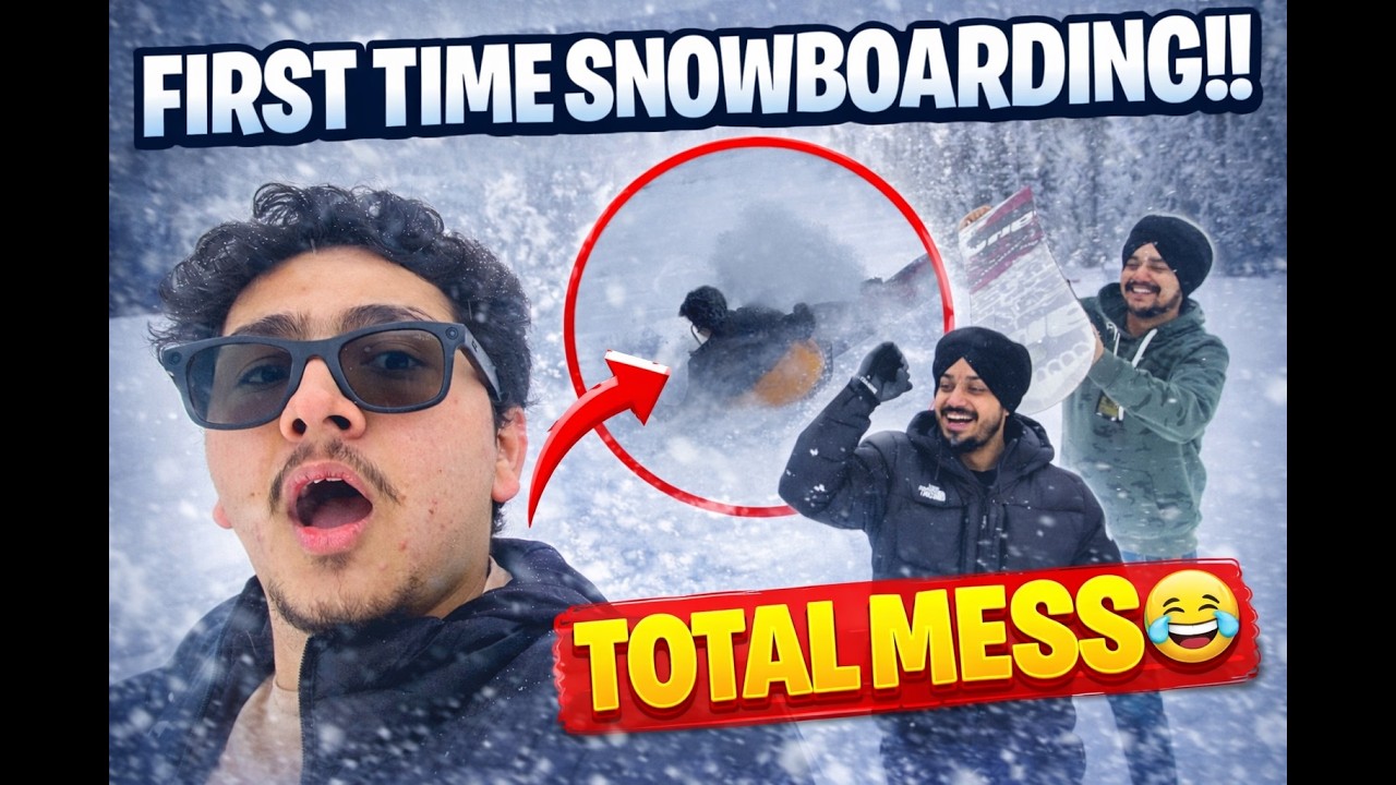 Aaj Toh Snowboard Se Snow Mein Aag Laga Di Bhai 🔥🏂 | First Time Snowboarding