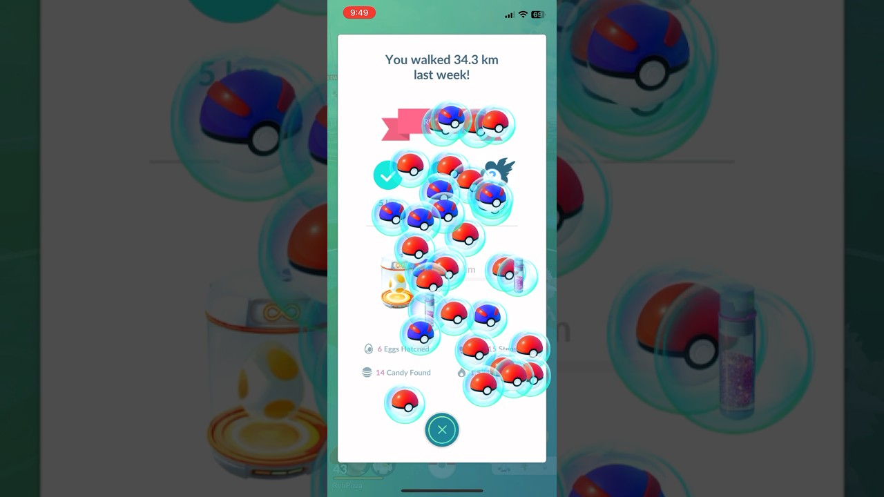 March 3, 2025 • Weekly Adventure Sync Rewards 🏆• 34.3 KM walked👟• Pokemon Go 