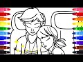 Vibrant Marker Art | Coloring Lovely Marinette &amp; Adrien on an Airplane: Magical Sky Adventure!