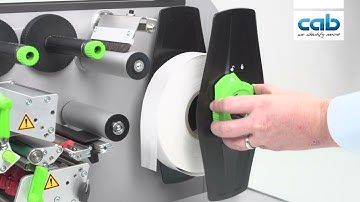 cab XD Q label printer tutorial: loading labels / Etiketten einlegen