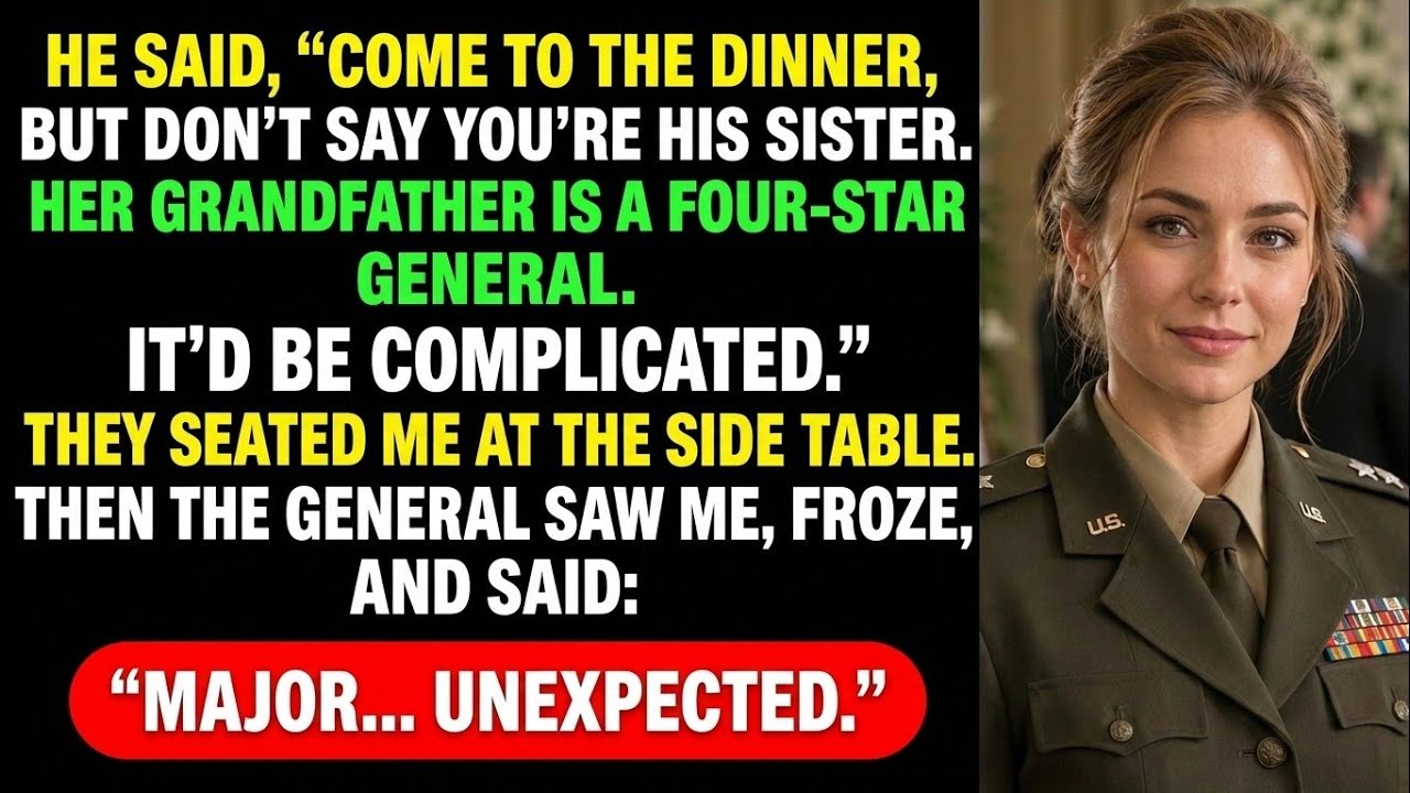 "Don't Reveal You're My Sister," He Warned—Then the Four-Star General Froze, Dropped His Glass